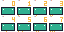 Original four-column two-row sheet containing numbered cells zero through seven